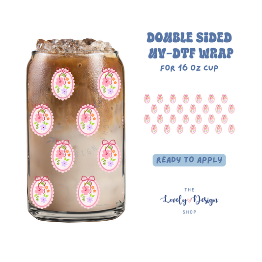 Flower Frames - UV DTF 16 oz Libbey Cup Wrap - Aug 8
