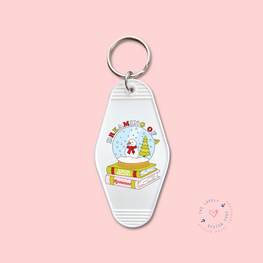 Dreaming Of A Winter Holiday Romance -  Keychain UV DTF Decal - Sep 30
