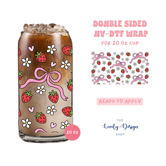Coquette Berries - UV DTF 20 oz Libbey Cup Wrap - Aug 8