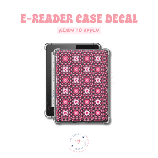 Pink Granny Squeares - UV DTF E-Reader Decal - Feb 12