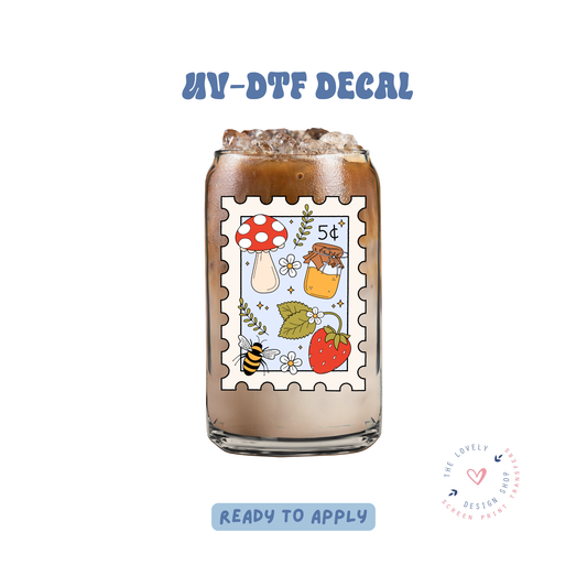 Cottage Core Jumble Stamp - UV DTF Cup Decal - Apr 23