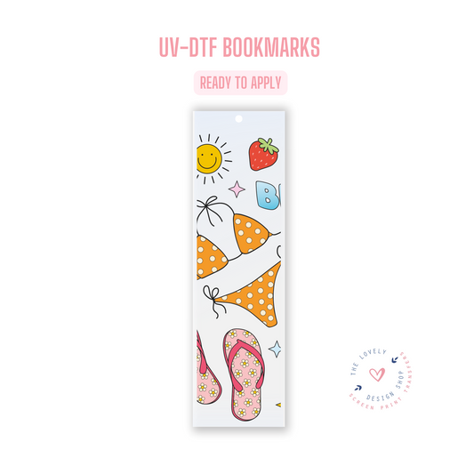 Summer Theme - UV DTF Bookmark Decal (Ready to Ship) Apr 29