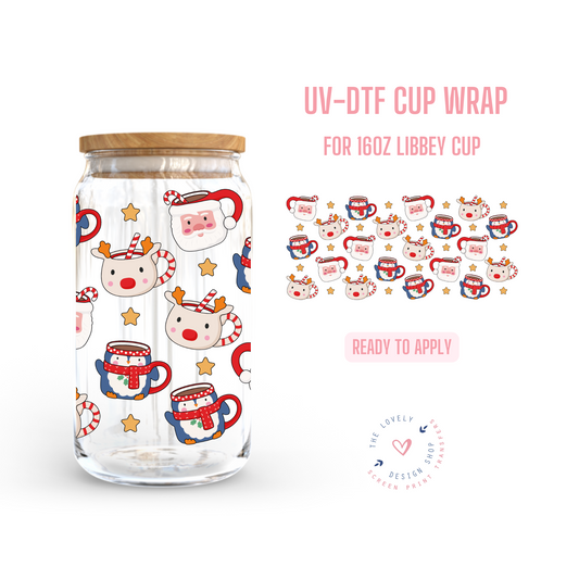 Christmas Ceramic Mugs - UV DTF 16 oz Libbey Cup Wrap - Sep 23