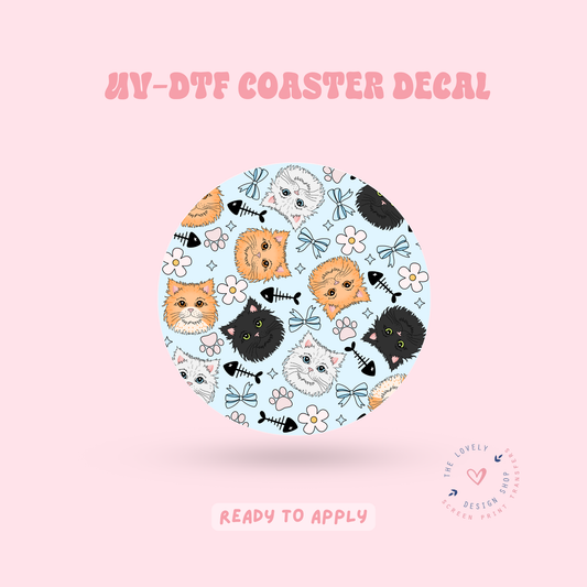 Floof Cat - UV DTF Coaster Decal - Feb 24