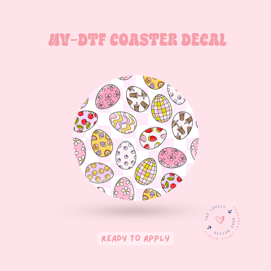 Pattern Eggs - UV DTF Coaster Decal - Feb 19
