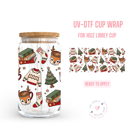 Cozy Christmas - UV DTF 16 oz Libbey Cup Wrap - Sep 30
