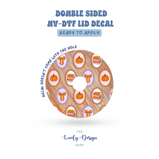 Autumn Bookish Frames - UV DTF Lid Decal - Aug 8