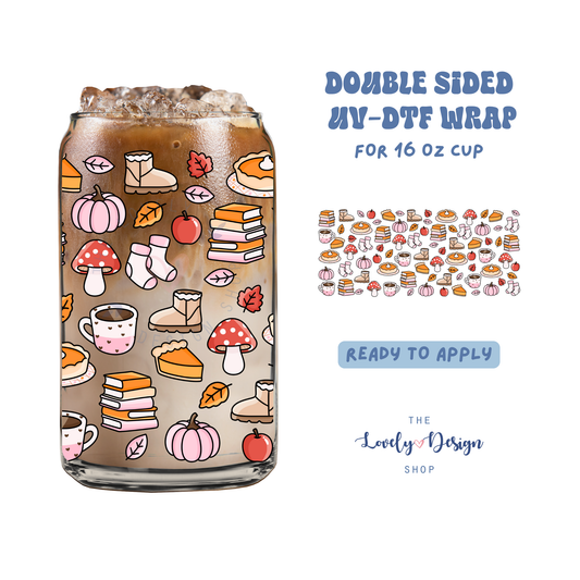 Autumn Treats - UV DTF 16 oz Libbey Cup Wrap - Aug 8