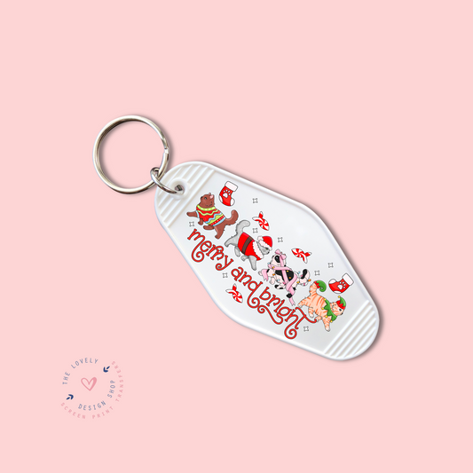 Cats Merry And Bright -  Keychain UV DTF Decal - Oct 8