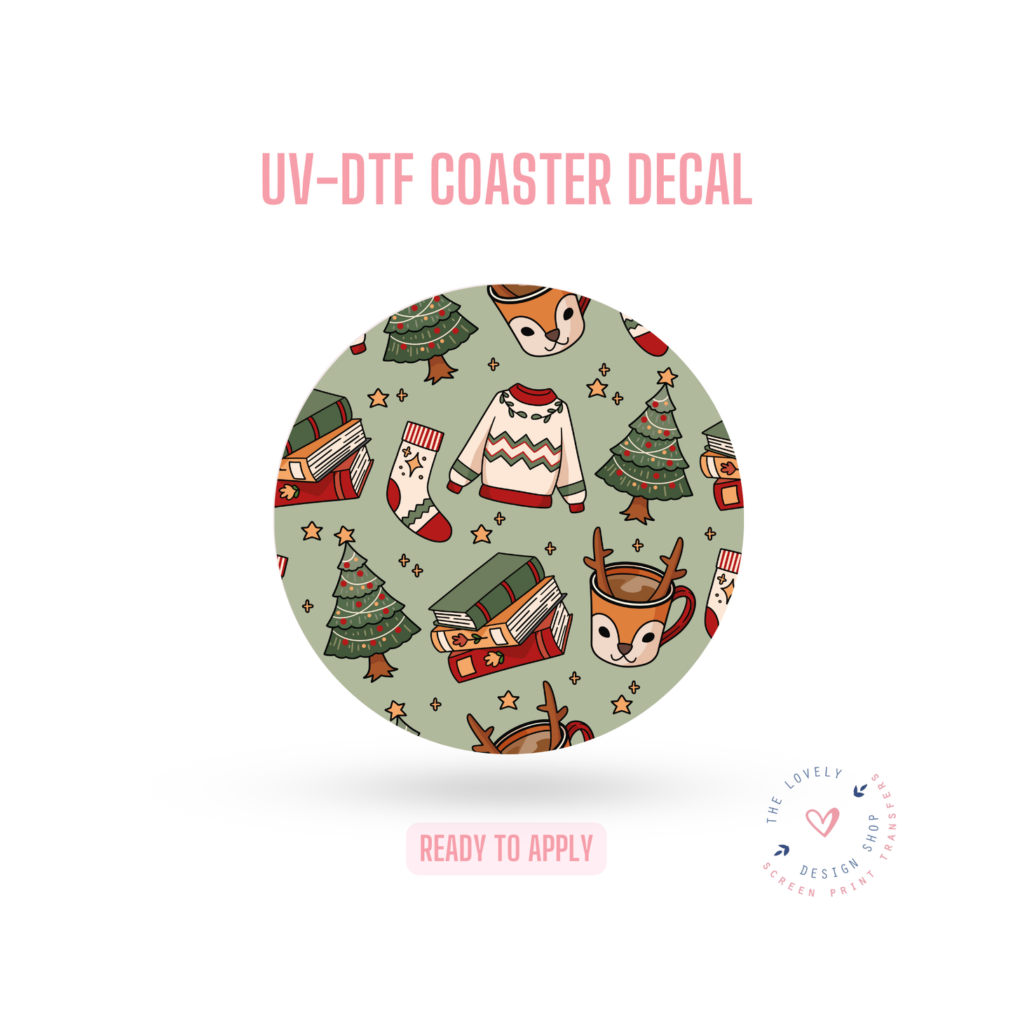 Cozy Christmas - UV DTF Coaster Decal - Sep 30