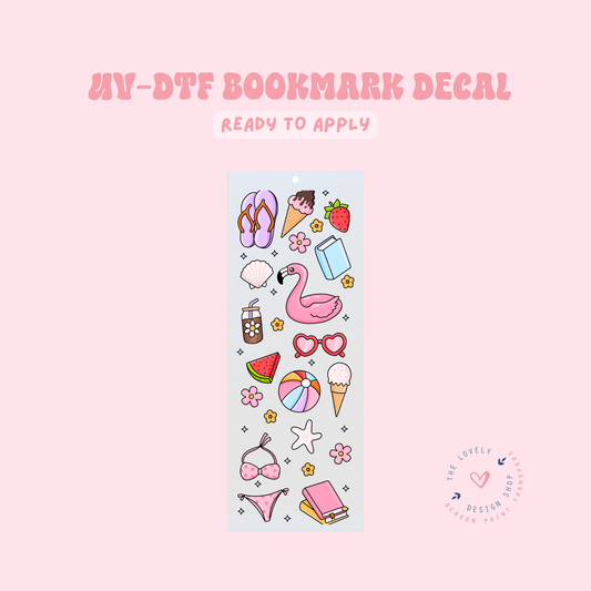 Girly Summer Vibes - UV DTF Bookmark Decal - May 2