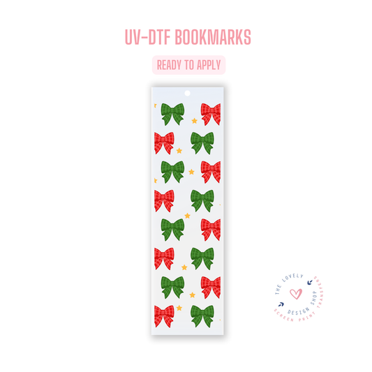 Christmas Bows - UV DTF Bookmark Decal - Sep 16