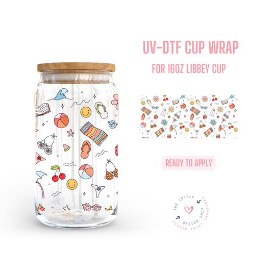 Summer Elements - UV DTF 16 oz Libbey Cup Wrap (Ready to Ship) Jun 3