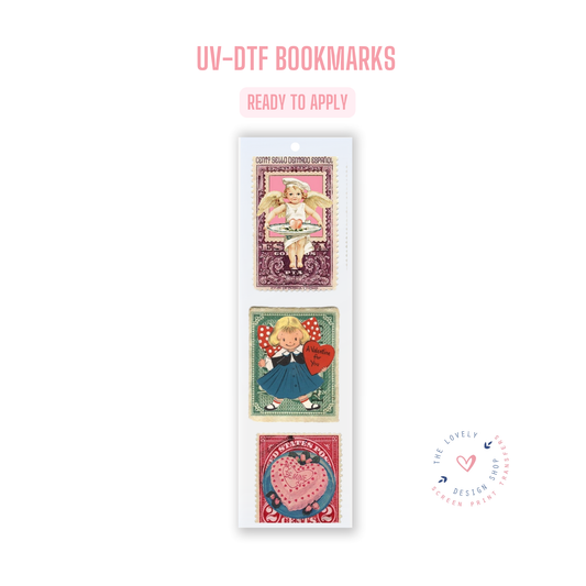 Vintage Love Stamps - UV DTF Bookmark Decal - Dec 16