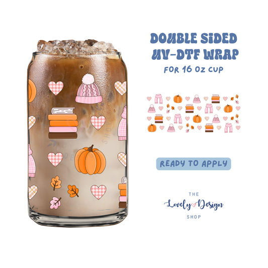 Autumn Girlie  - UV DTF 16 oz Libbey Cup Wrap - Aug 27