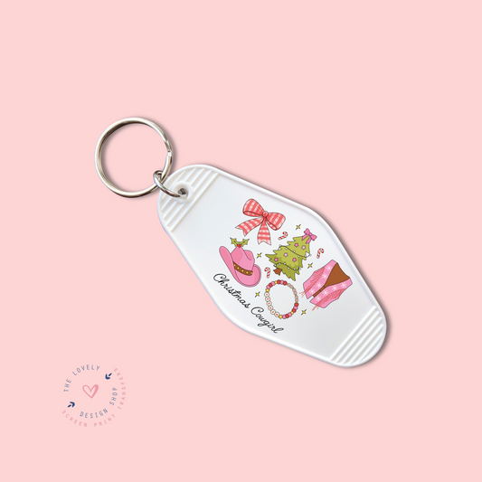 Christmas Cowgirl -  Keychain UV DTF Decal - Oct 15