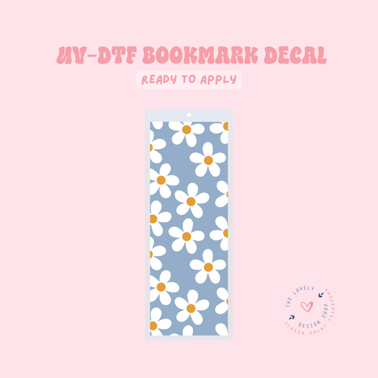 Blue Daisies - UV DTF Bookmark Decal - Jan 27