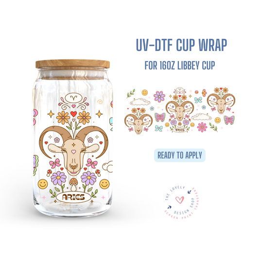 Zodiac Signs - UV DTF 16 oz Libbey Cup Wrap Jul 22