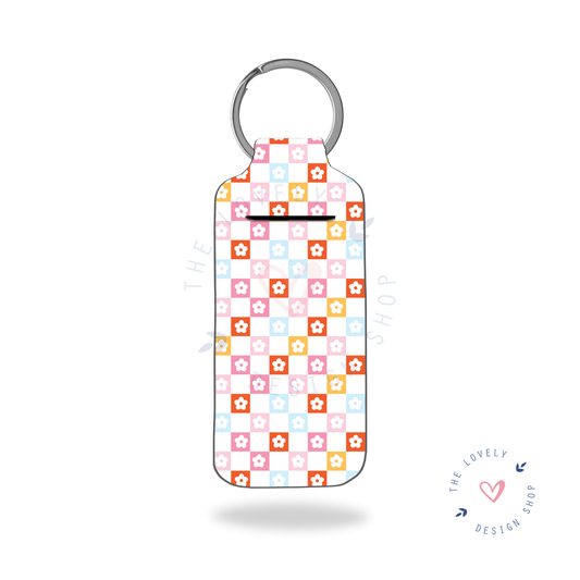 Checkered Flowers - Chapstick Holder (Pack of 5)
