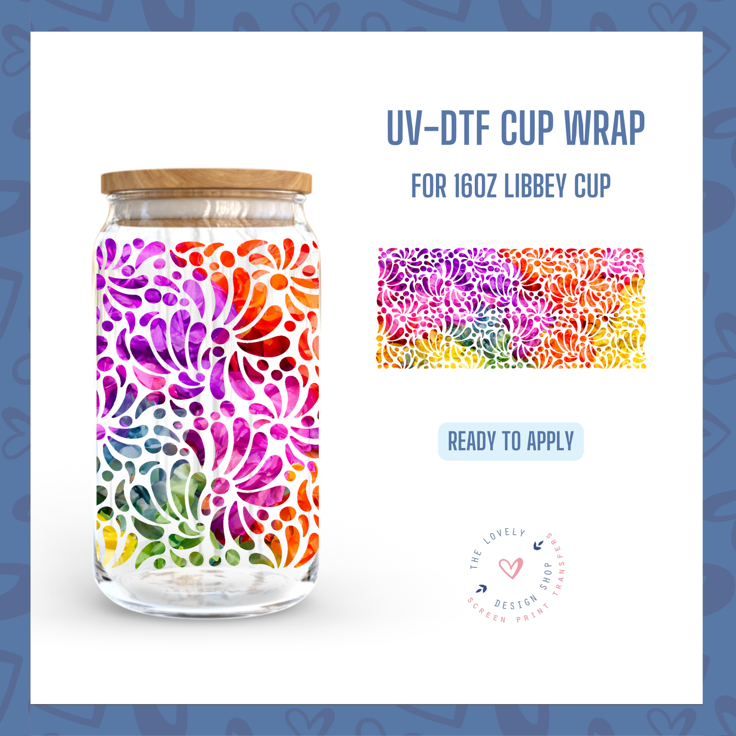 Talavera - UV DTF 16 oz Libbey Cup Wrap (Ready to Ship) May 28