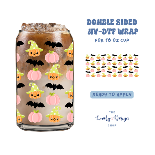 Cute Fall Bats - UV DTF 16 oz Libbey Cup Wrap - Sep 15