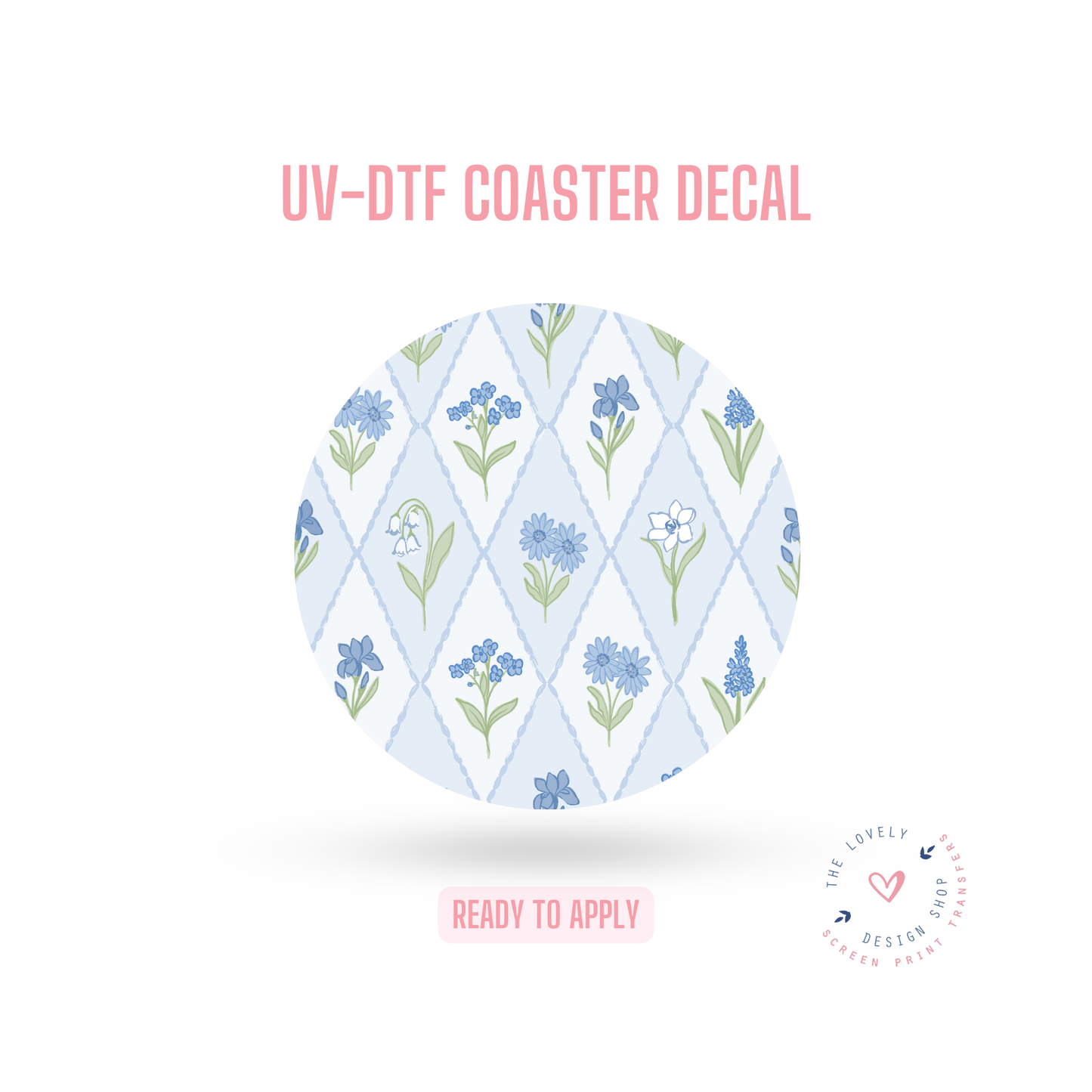Diamond Wildflowers - UV DTF Coaster Decal - Jan 20