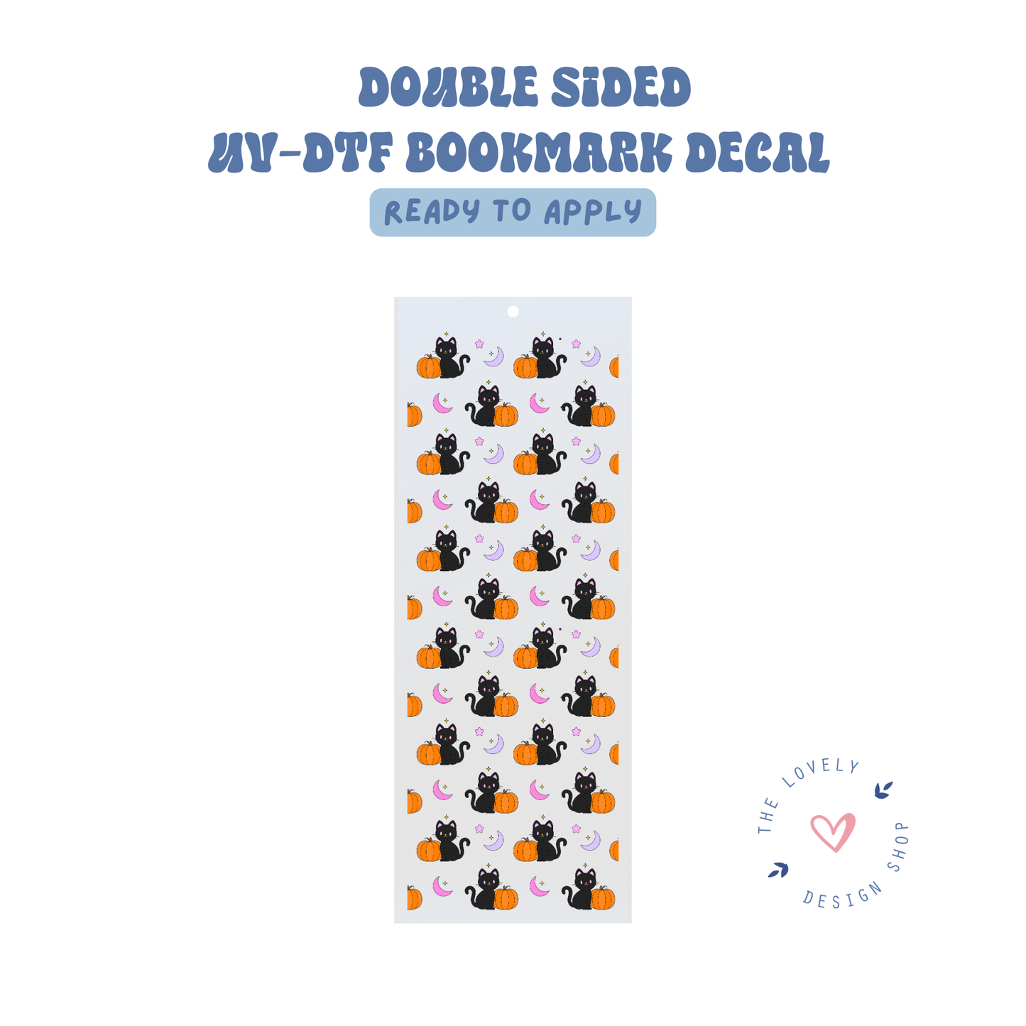 Black Cat Pumpkins - UV DTF Bookmark Decal - Aug 27
