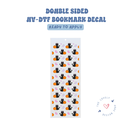 Black Cat Pumpkins - UV DTF Bookmark Decal - Aug 27