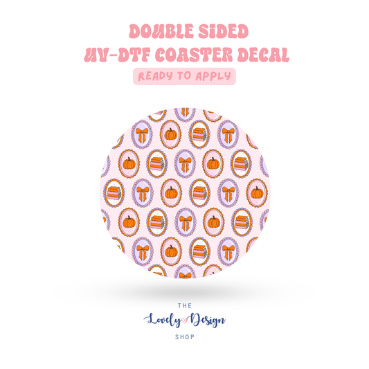 Autumn Bookish Frames - UV DTF Coaster Decal - Aug 8