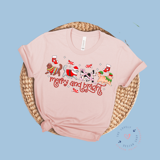 Cats Merry And Bright - FULL COLOR DTF TRANSFER - Oct 5th