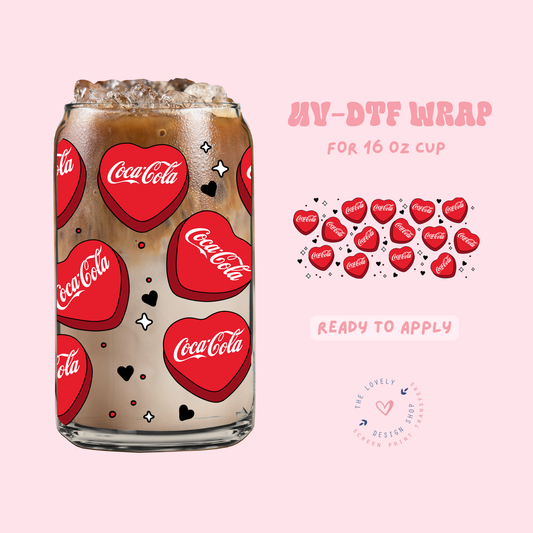 Coca Cola - UV DTF 16 oz Libbey Cup Wrap - Feb 19