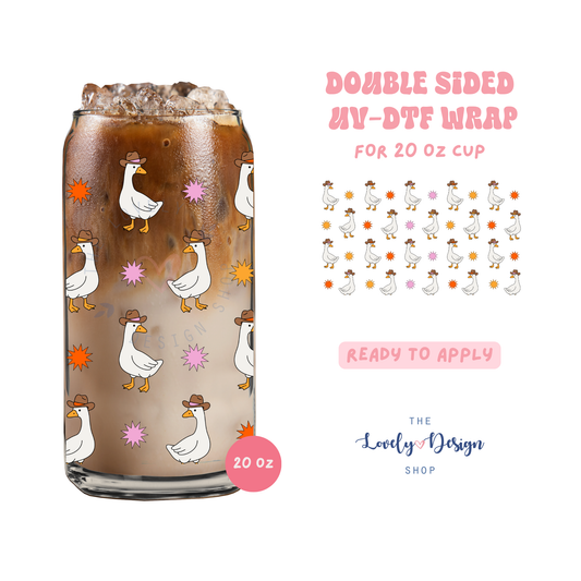 Cowboy Goose - UV DTF 20 oz Libbey Cup Wrap - Aug 8