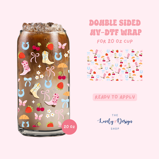 Cowgirl Summer - UV DTF 20 oz Libbey Cup Wrap - Aug 8