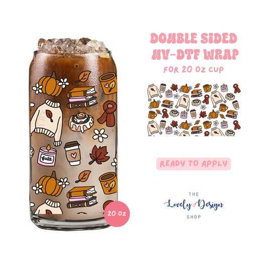 Cozy Girl - UV DTF 20 oz Libbey Cup Wrap - Aug 8