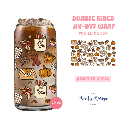 Fall Picnic - UV DTF 20 oz Libbey Cup Wrap - Aug 8