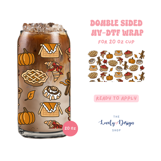 Fall Treats - UV DTF 20 oz Libbey Cup Wrap - Aug 8