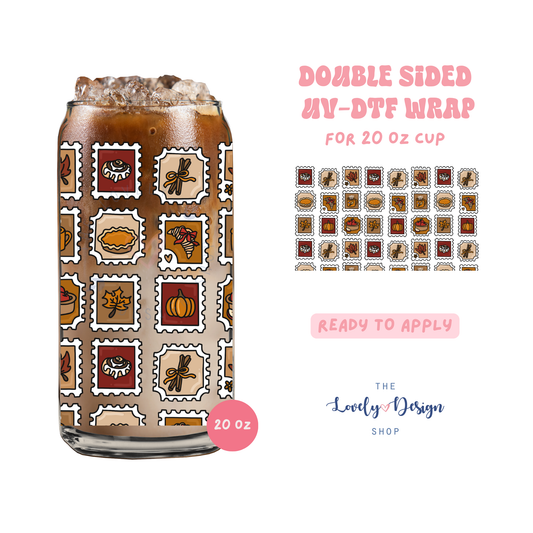 Fall Stamps - UV DTF 20 oz Libbey Cup Wrap - Aug 8