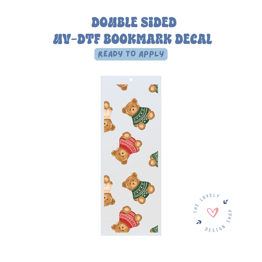 Classic Xmas Bears - UV DTF Bookmark Decal - Sep 15