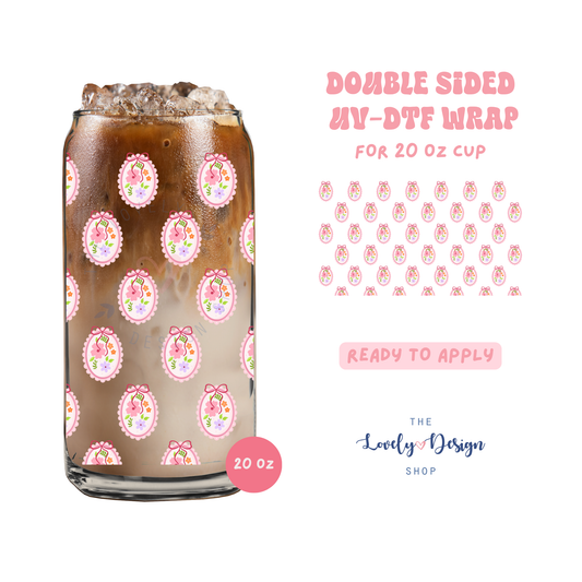 Flower Frames - UV DTF 20 oz Libbey Cup Wrap - Aug 8