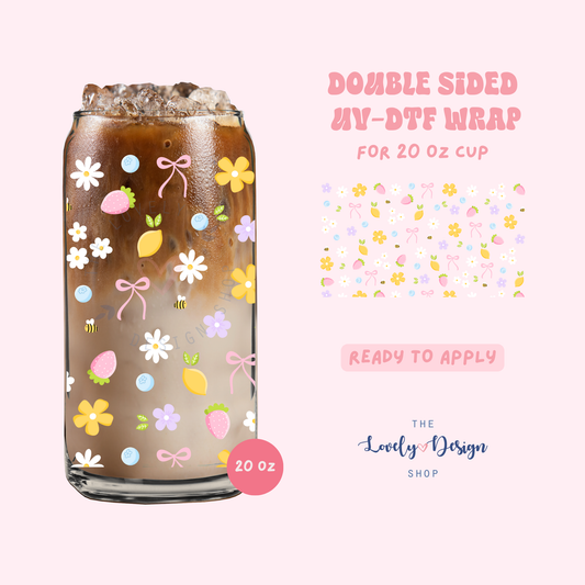 Fruity Floral - UV DTF 20 oz Libbey Cup Wrap - Aug 8