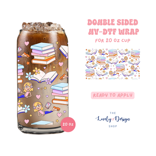 Liz Books - UV DTF 20 oz Libbey Cup Wrap - Aug 8