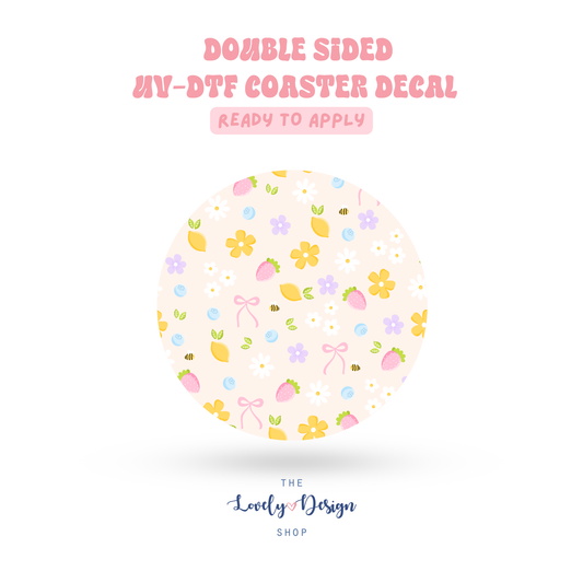 Fruity Floral - UV DTF Coaster Decal - Aug 8