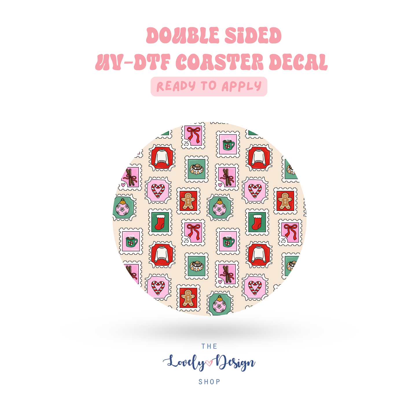 Christmas Stamps - UV DTF Coaster Decal - Sep 15