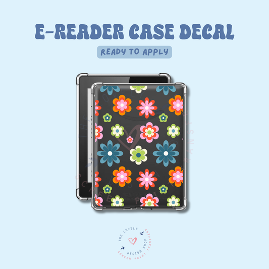 Retro Flowers 70's - UV DTF E-Reader Decal - Feb 12