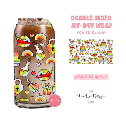 Rainbow Elements - UV DTF 20 oz Libbey Cup Wrap - Aug 8