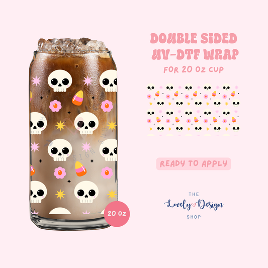 Retro Halloween - UV DTF 20 oz Libbey Cup Wrap - Aug 8
