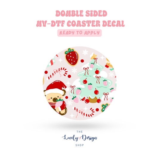 Strawberry Christmas - UV DTF Coaster Decal - Aug 27