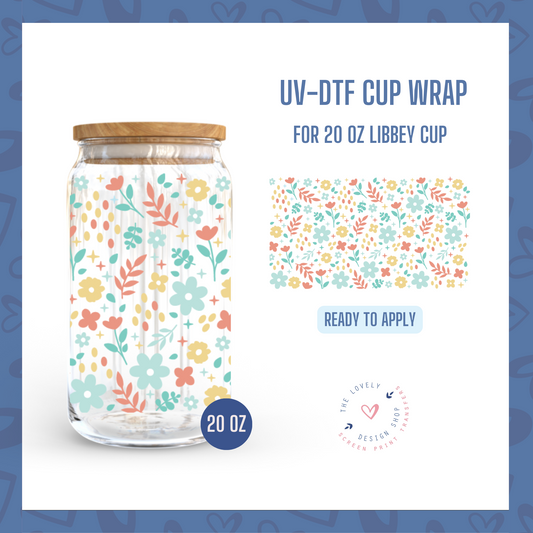 Sweet Spring - UV DTF 20 oz Libbey Cup Wrap (Ready to Ship) Apr 17