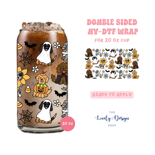 Spooky Pups - UV DTF 20 oz Libbey Cup Wrap - Aug 8