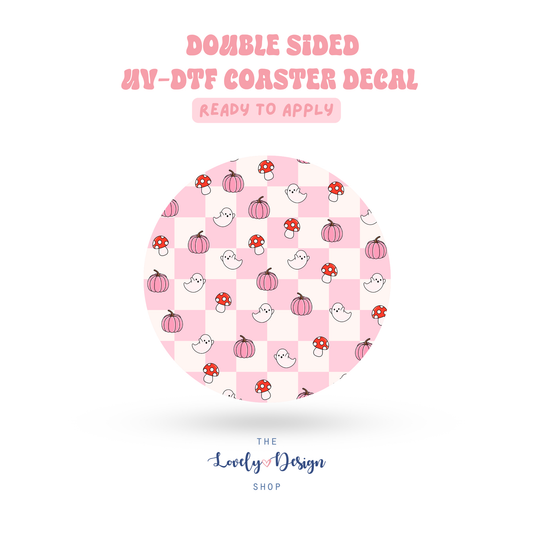 Ghosties And Mushies - UV DTF Coaster Decal - Aug 8